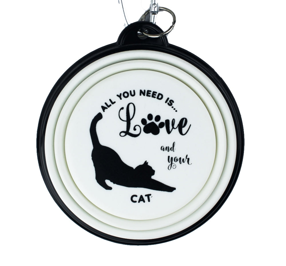 Cat collapsible travel pet bowl