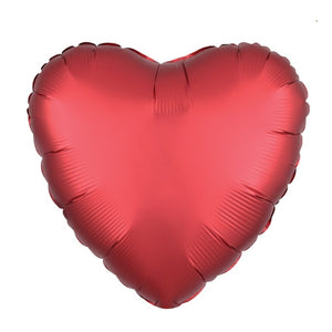 red heart helium balloon