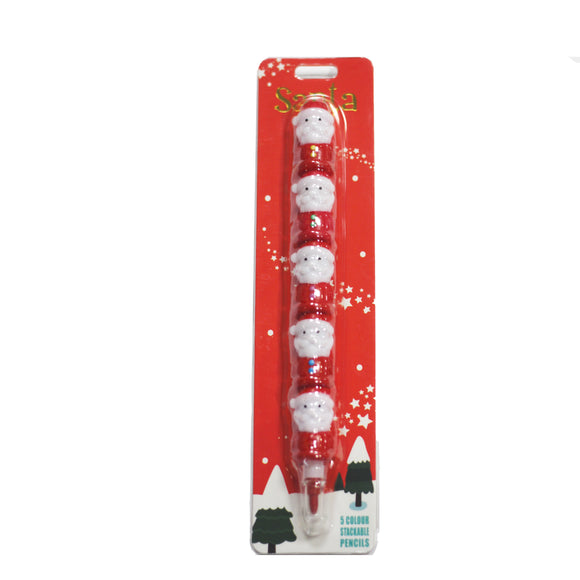 Santa - 5 colour stackable pencils