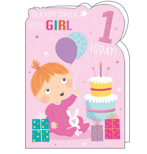 To a very special Little Girl 1st Birthday card